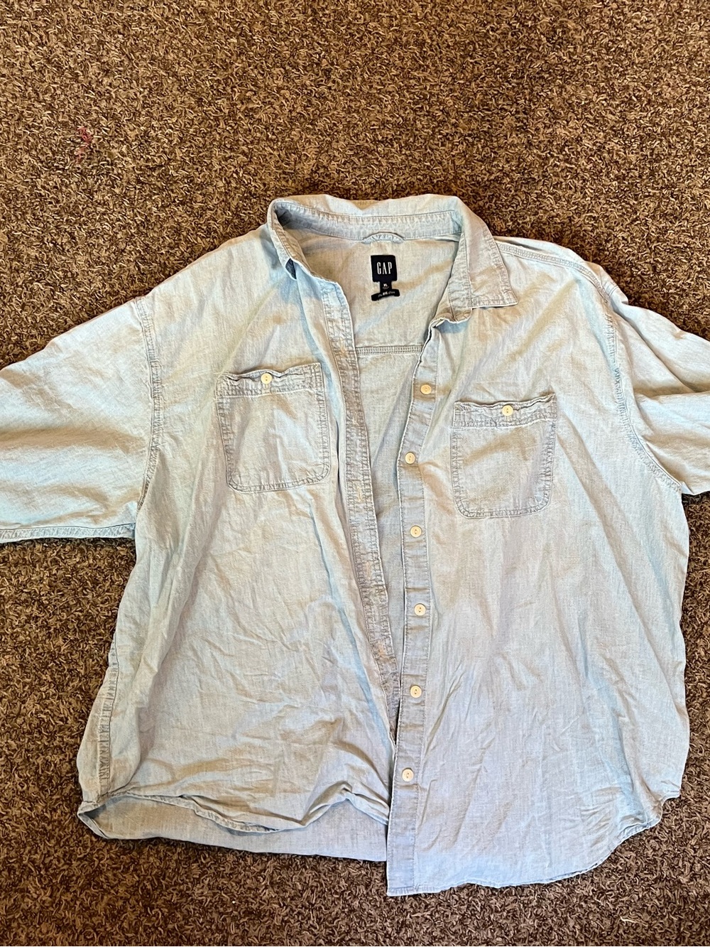 GAP Light Blue Button-Down Denim Shirt